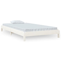 Letto Impilabile Bianco 90x200cm in Legno Massello di Pino 820393