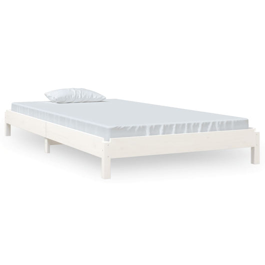 Letto Impilabile Bianco 80x200cm in Legno Massello di Pino cod mxl 56569