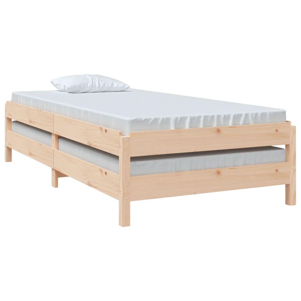 Letto Impilabile 90x190 cm in Legno Massello di Pino cod mxl 63659