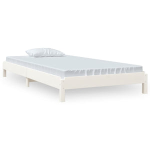 Letto Impilabile Bianco 90x190 cm in Legno Massello di Pino cod mxl 63183