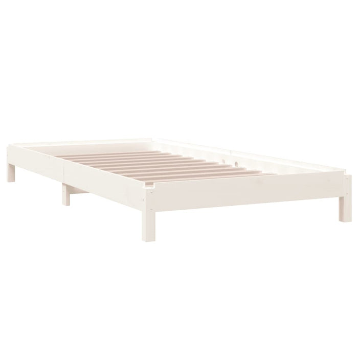 Letto Impilabile Bianco 90x190 cm in Legno Massello di Pino cod mxl 63183