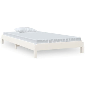 Letto Impilabile Bianco 75x190 cm in Legno Massello di Pino 820408