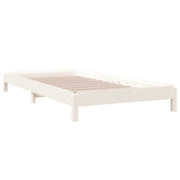 Letto Impilabile Bianco 75x190 cm in Legno Massello di Pino 820408