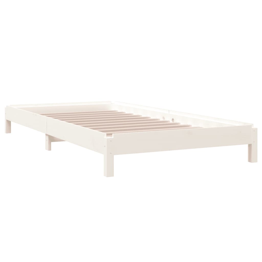 Letto Impilabile Bianco 75x190 cm in Legno Massello di Pino cod mxl 60417