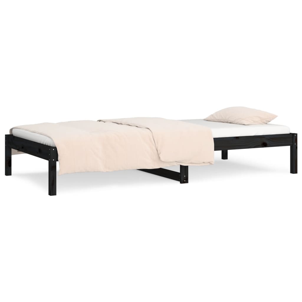 Dormeuse Nera 90x200 cm in Legno Massello di Pino cod mxl 57462