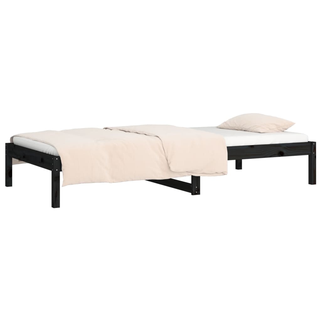 Dormeuse Nera 90x200 cm in Legno Massello di Pino cod mxl 57462