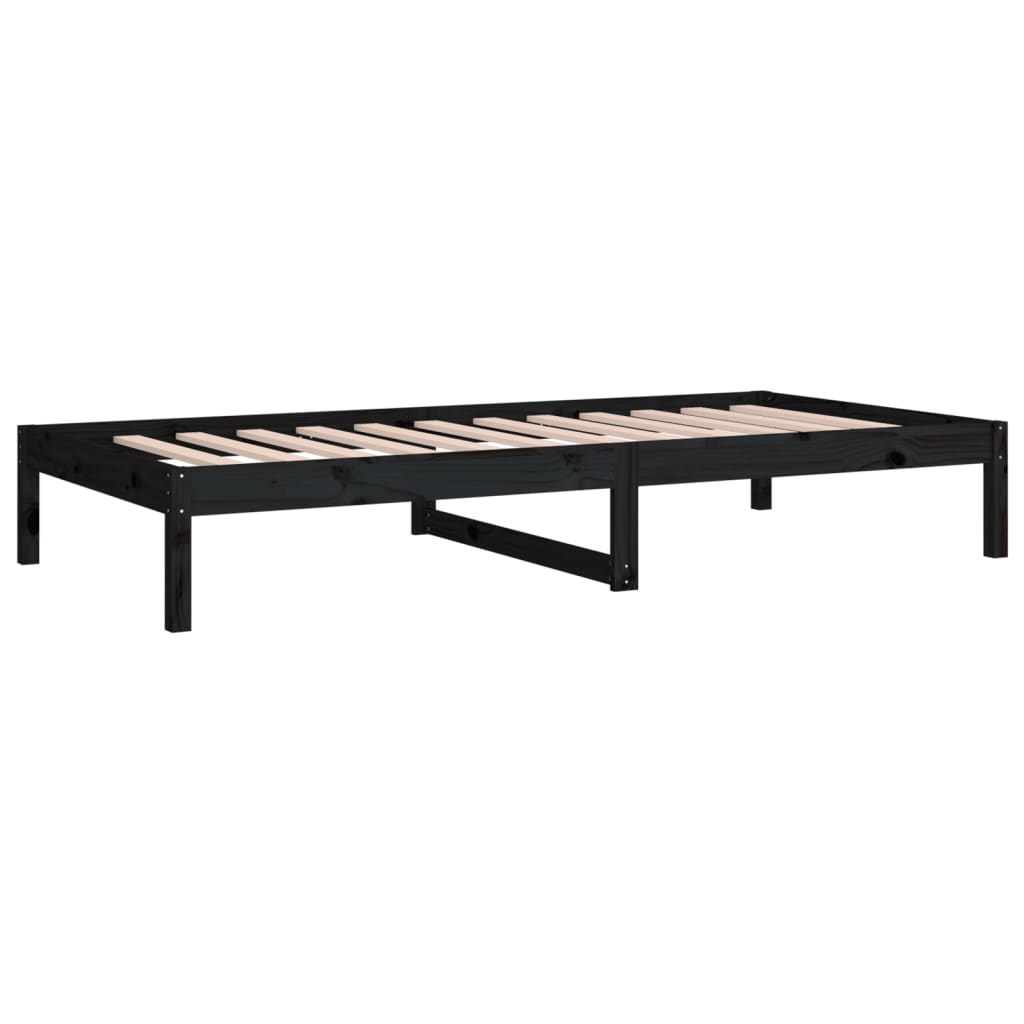 Dormeuse Nera 90x200 cm in Legno Massello di Pino cod mxl 57462