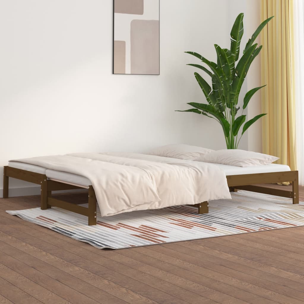 Dormeuse Estraibile senza Materasso Marrone Ambra 2x(90x200) cm 820430