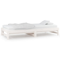 Dormeuse Estraibile Bianca 2x(80x200) cm Legno Massello di Pino 820433