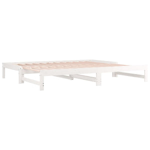 Dormeuse Estraibile Bianca 2x(80x200) cm Legno Massello di Pino cod mxl 49451