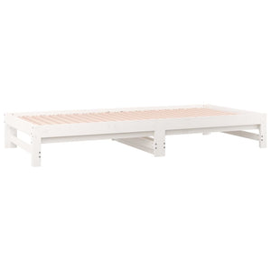 Dormeuse Estraibile Bianca 2x(80x200) cm Legno Massello di Pino 820433