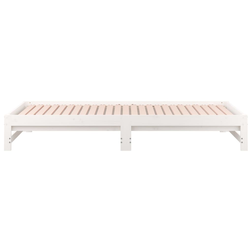 Dormeuse Estraibile Bianca 2x(80x200) cm Legno Massello di Pino 820433