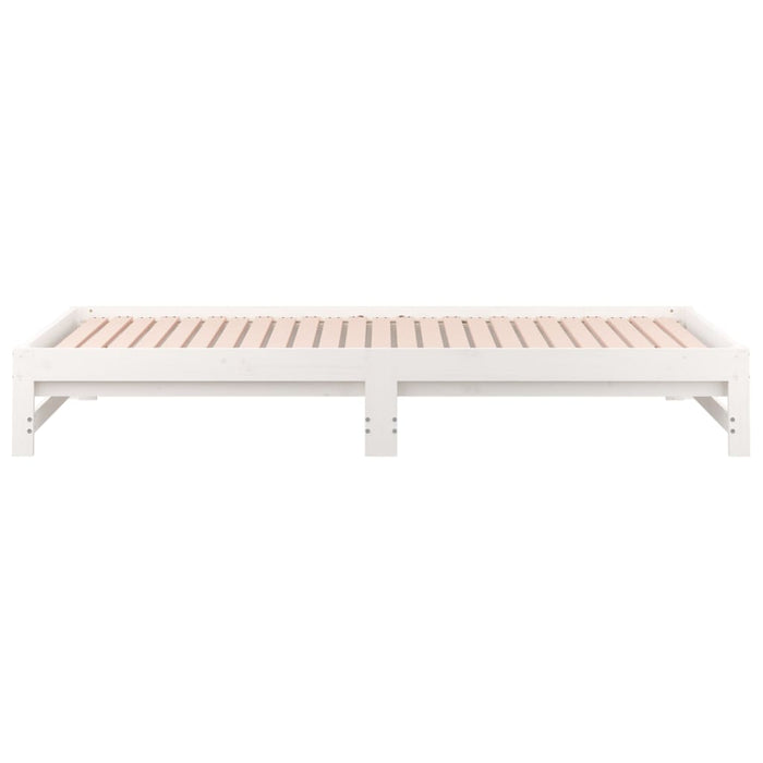 Dormeuse Estraibile Bianca 2x(80x200) cm Legno Massello di Pino 820433