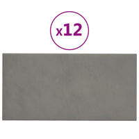 Pannelli Murali 12 pz Grigio Chiaro 60x30 cm in Velluto 2,16 m² 343863