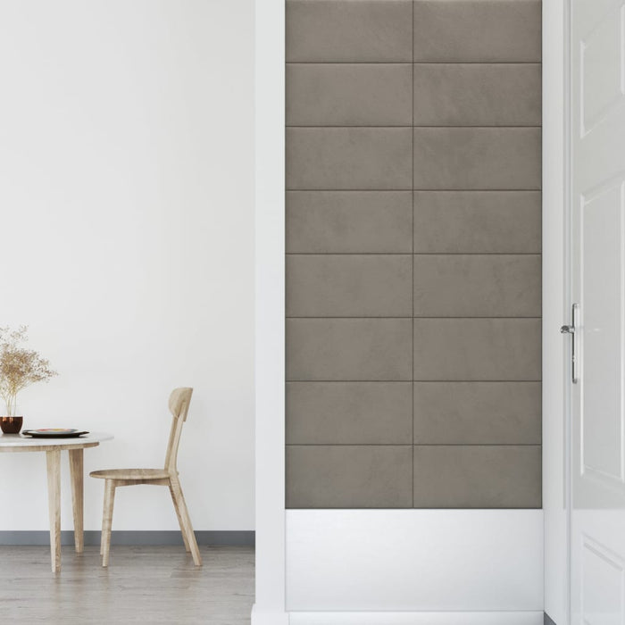 Pannelli Murali 12 pz Grigio Chiaro 60x30 cm in Velluto 2,16 m² 343863