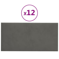 Pannelli Murali 12 pz Grigio Scuro 60x30 cm in Velluto 2,16 m²cod mxl 119462