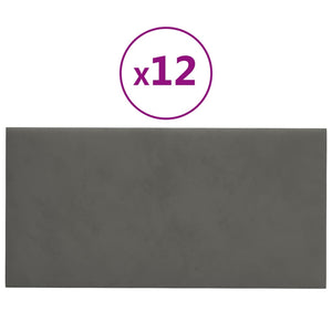 Pannelli Murali 12 pz Grigio Scuro 60x30 cm in Velluto 2,16 m²cod mxl 119462