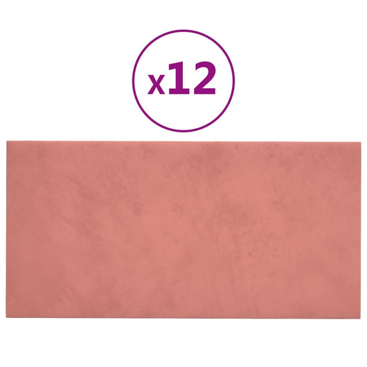 Pannelli Murali 12 pz Rosa 60x30 cm in Velluto 2,16 m² cod mxl 27964