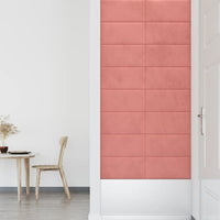 Pannelli Murali 12 pz Rosa 60x30 cm in Velluto 2,16 m² 343866