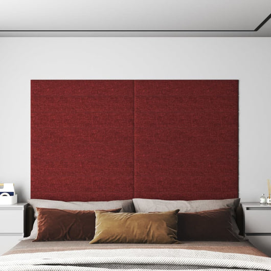 Pannelli Murali 12 pz Rosso Vino 90x15 cm Tessuto 1,62 m² cod mxl 25770