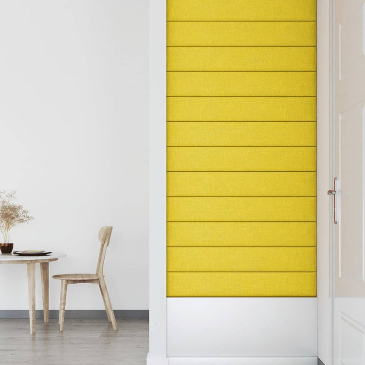 Pannelli Murali 12 pz Giallo Scuro 90x15 cm Tessuto 1,62 m² cod mxl 5876