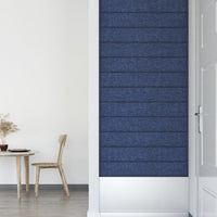 Pannelli Murali 12 pz Blu 90x15 cm Tessuto 1,62 m² 343882