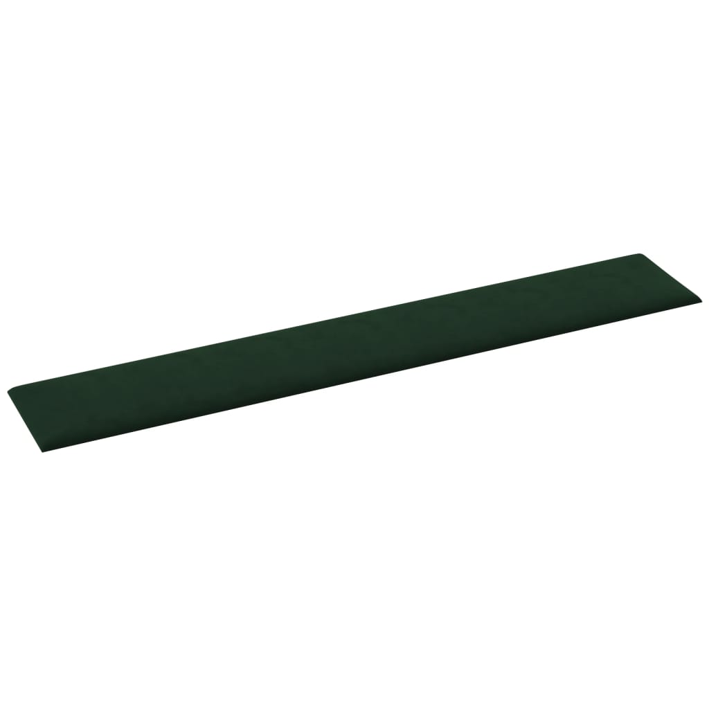 Pannelli Murali 12 pz Verde Scuro 90x15 cm Velluto 1,62 m² 343893