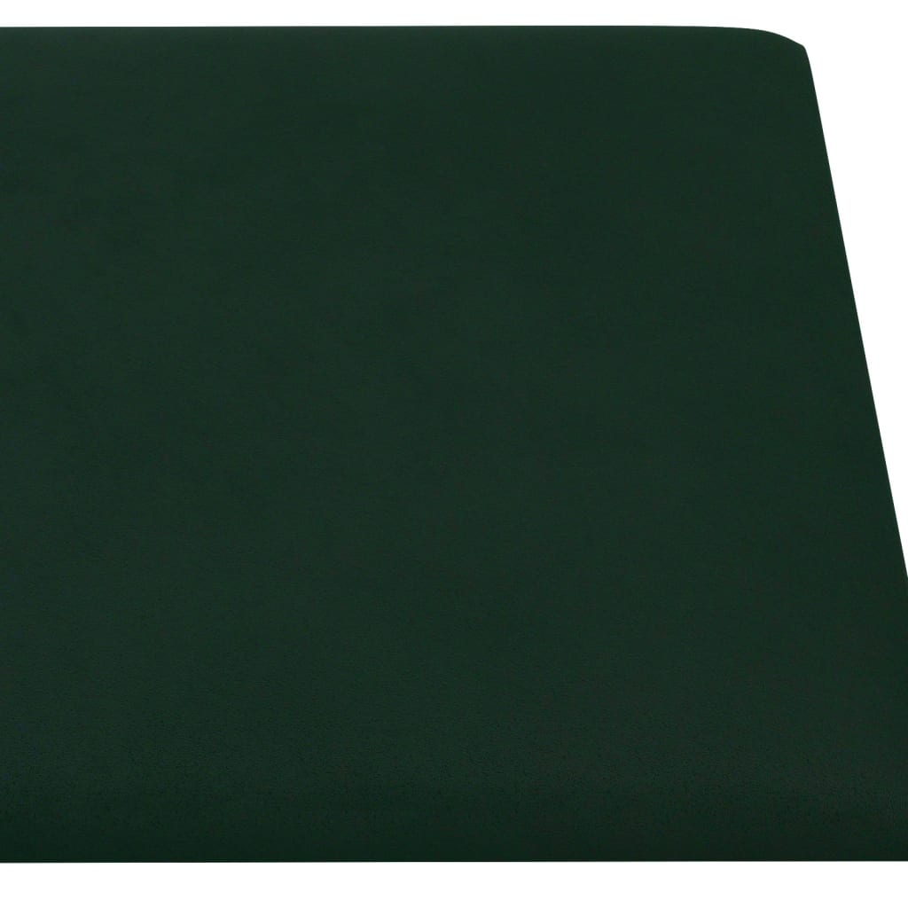 Pannelli Murali 12 pz Verde Scuro 90x15 cm Velluto 1,62 m² 343893