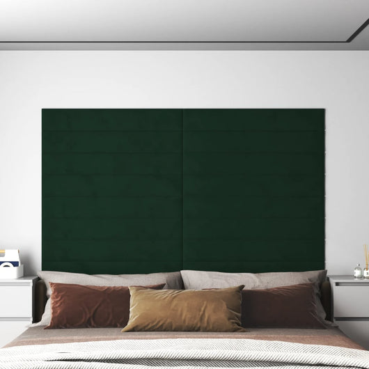 Pannelli Murali 12 pz Verde Scuro 90x15 cm Velluto 1,62 m² cod mxl 19076