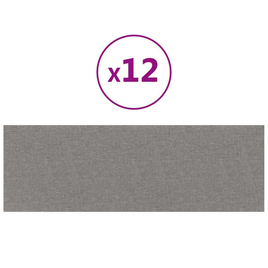 Pannelli Murali 12 pz Grigio Chiaro 90x30 cm Tessuto 3,24 m² cod mxl 12413