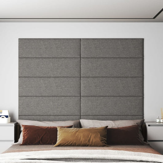 Pannelli Murali 12 pz Grigio Chiaro 90x30 cm Tessuto 3,24 m² cod mxl 12413