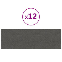 Pannelli Murali 12 pz Grigio Scuro 90x30 cm Tessuto 3,24 m² 343902