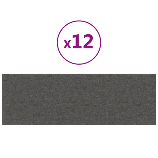 Pannelli Murali 12 pz Grigio Scuro 90x30 cm Tessuto 3,24 m² cod mxl 11946