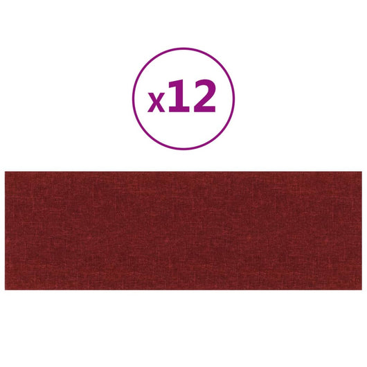 Pannelli Murali 12 pz Rosso Vino 90x30 cm in Tessuto 3,24 m² cod mxl 24776