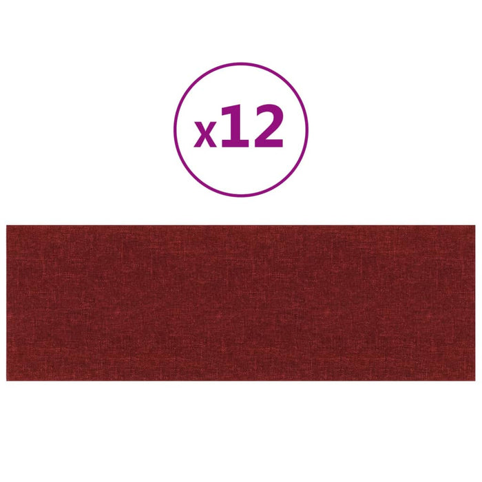 Pannelli Murali 12 pz Rosso Vino 90x30 cm in Tessuto 3,24 m² cod mxl 24776