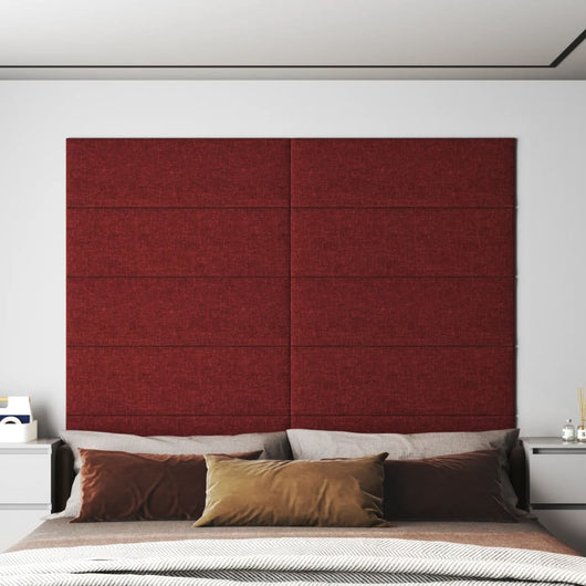 Pannelli Murali 12 pz Rosso Vino 90x30 cm in Tessuto 3,24 m² cod mxl 24776