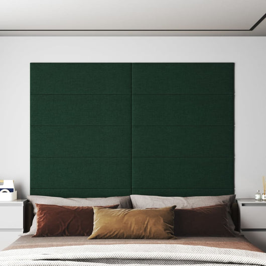 Pannelli Murali 12 pz Verde Scuro 90x30 cm in Tessuto 3,24 m² cod mxl 27965