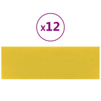 Pannelli Murali 12 pz Giallo chiaro 90x30 cm in Tessuto 3,24 m² 343909