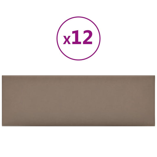 Pannelli Murali 12 pz Cappuccino 90x30 cm in Similpelle 3,24 m² cod mxl 25296