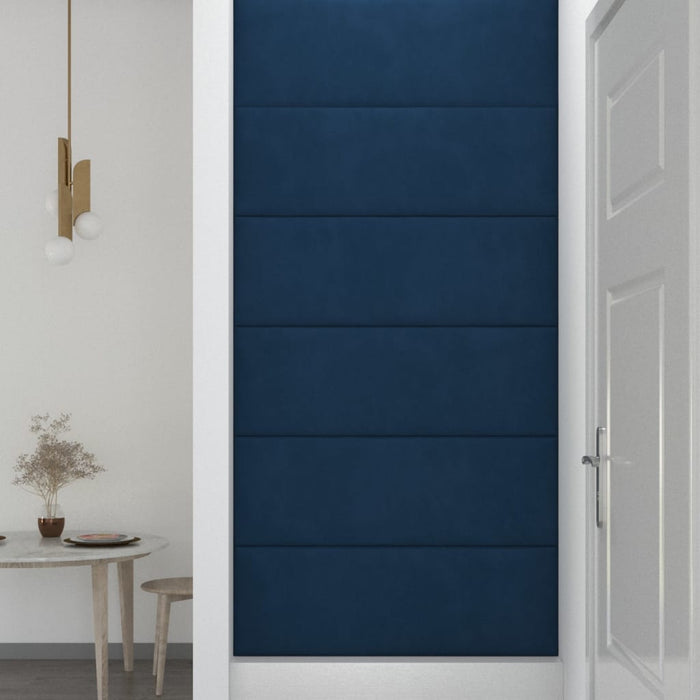 Pannelli Murali 12 pz Blu 90x30 cm Velluto 3,24 m² 343918