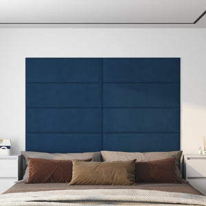 Pannelli Murali 12 pz Blu 90x30 cm Velluto 3,24 m² 343918