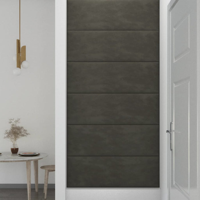 Pannelli Murali 12 pz Grigio Scuro 90x30 cm Velluto 3,24 m²