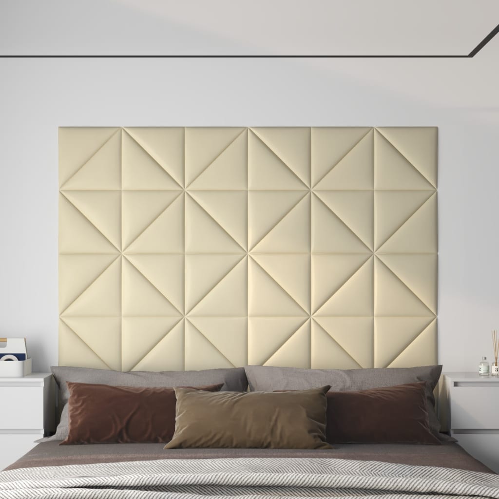 Pannelli Murali 12 pz Crema 30x30 cm in Similpelle 0,54 m² cod mxl 25427