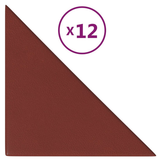 Pannelli Murali 12 pz Rosso Vino 30x30 cm in Similpelle 0,54 m²