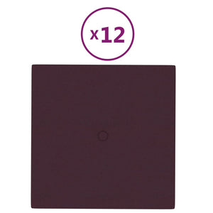 Pannelli Murali 12 pz Viola 30x30 cm in Tessuto 1,08 m²