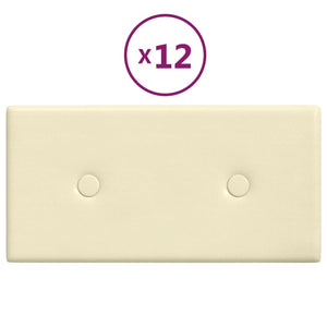 Pannelli Murali 12 pz Crema 30x15 cm in Similpelle 0,54 m² cod mxl 33040