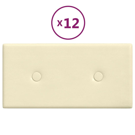 Pannelli Murali 12 pz Crema 30x15 cm in Similpelle 0,54 m² cod mxl 33040