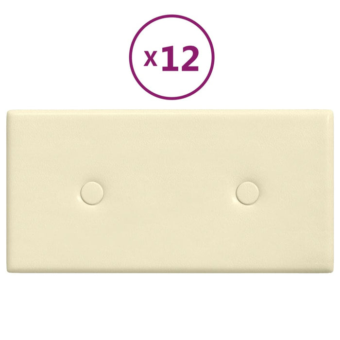 Pannelli Murali 12 pz Crema 30x15 cm in Similpelle 0,54 m² cod mxl 33040