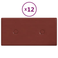 Pannelli Murali 12 pz Rosso Vino 30x15 cm in Similpelle 0,54 m²