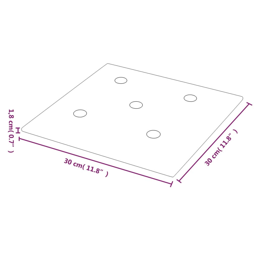 Pannelli Murali 12 pz Neri 30x30 cm Similpelle 1,08 m²